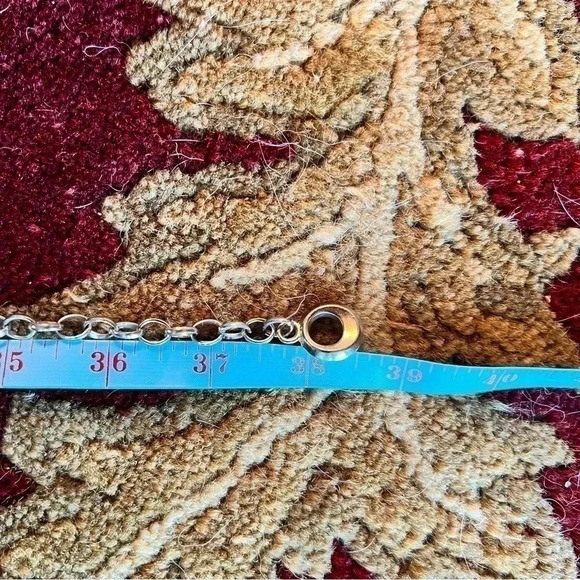 Teen Girl’s Rhinestone Floral Design with Orange Leather Tabs Chainlink Belt - Picture 10 of 12